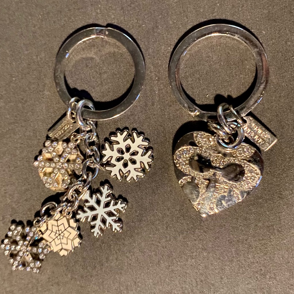 Silver Coach keychains set of 2